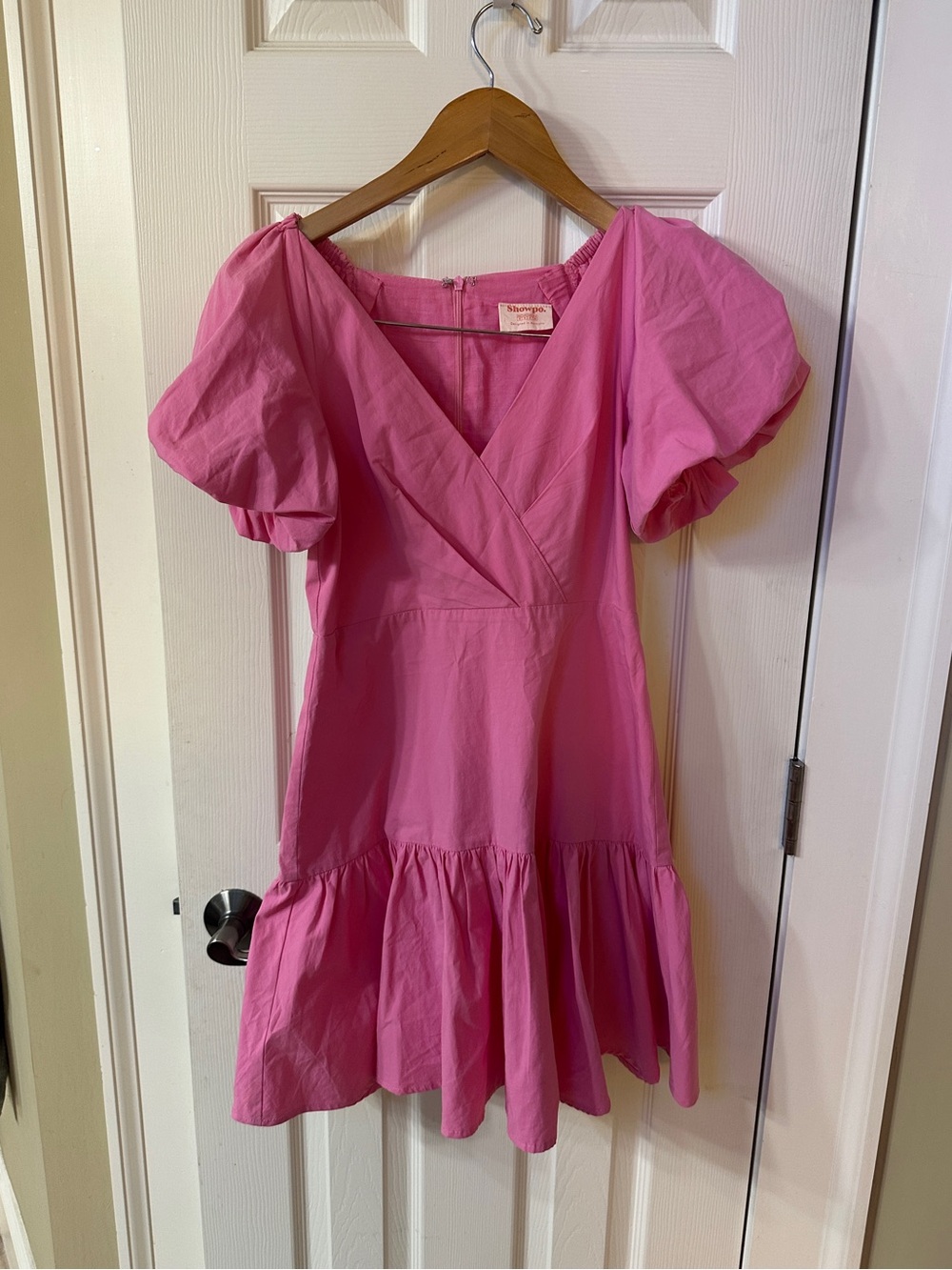 Showpo Pink Puff Sleeve Mini Dress Bubblegum Pink Cute Trendy Fun Size 4